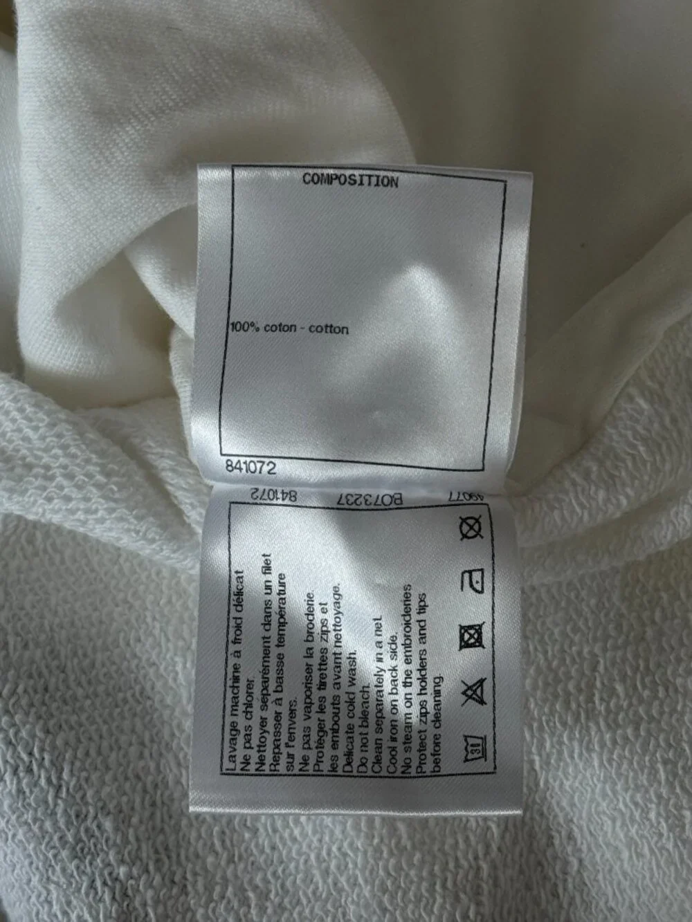 Chanel White & Black Graffiti Graphic Zip Up Hoodie